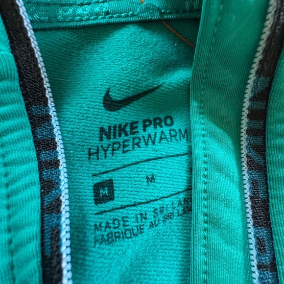 Nike Women's Pro Hyperwarm Long Sleeve Shirt Teal Size medium - Picture 3 of 3